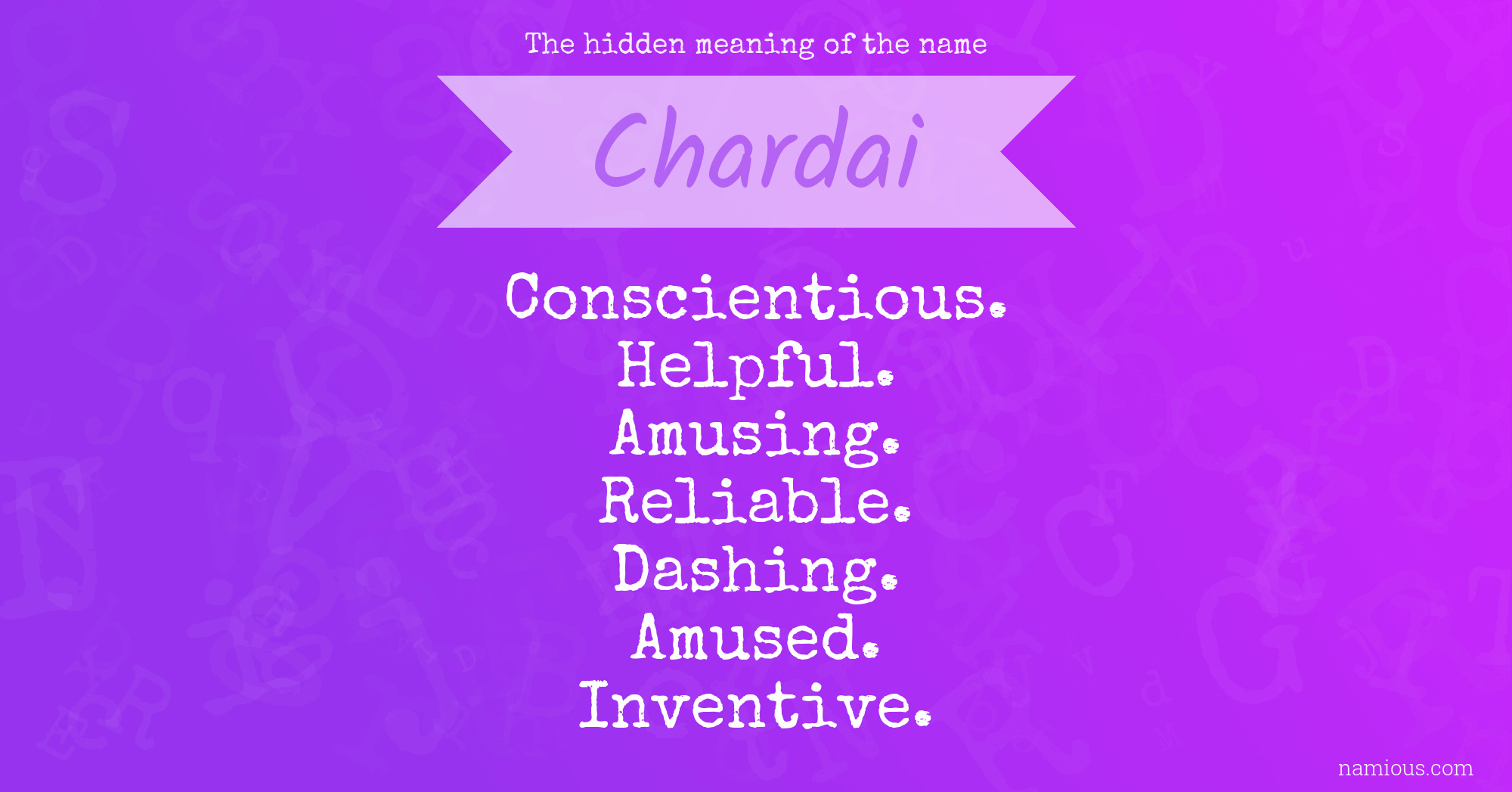 The hidden meaning of the name Chardai