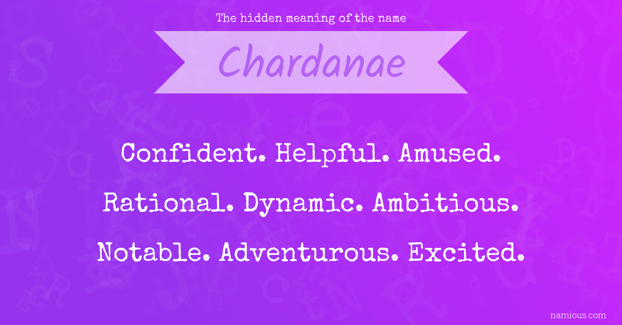 The hidden meaning of the name Chardanae