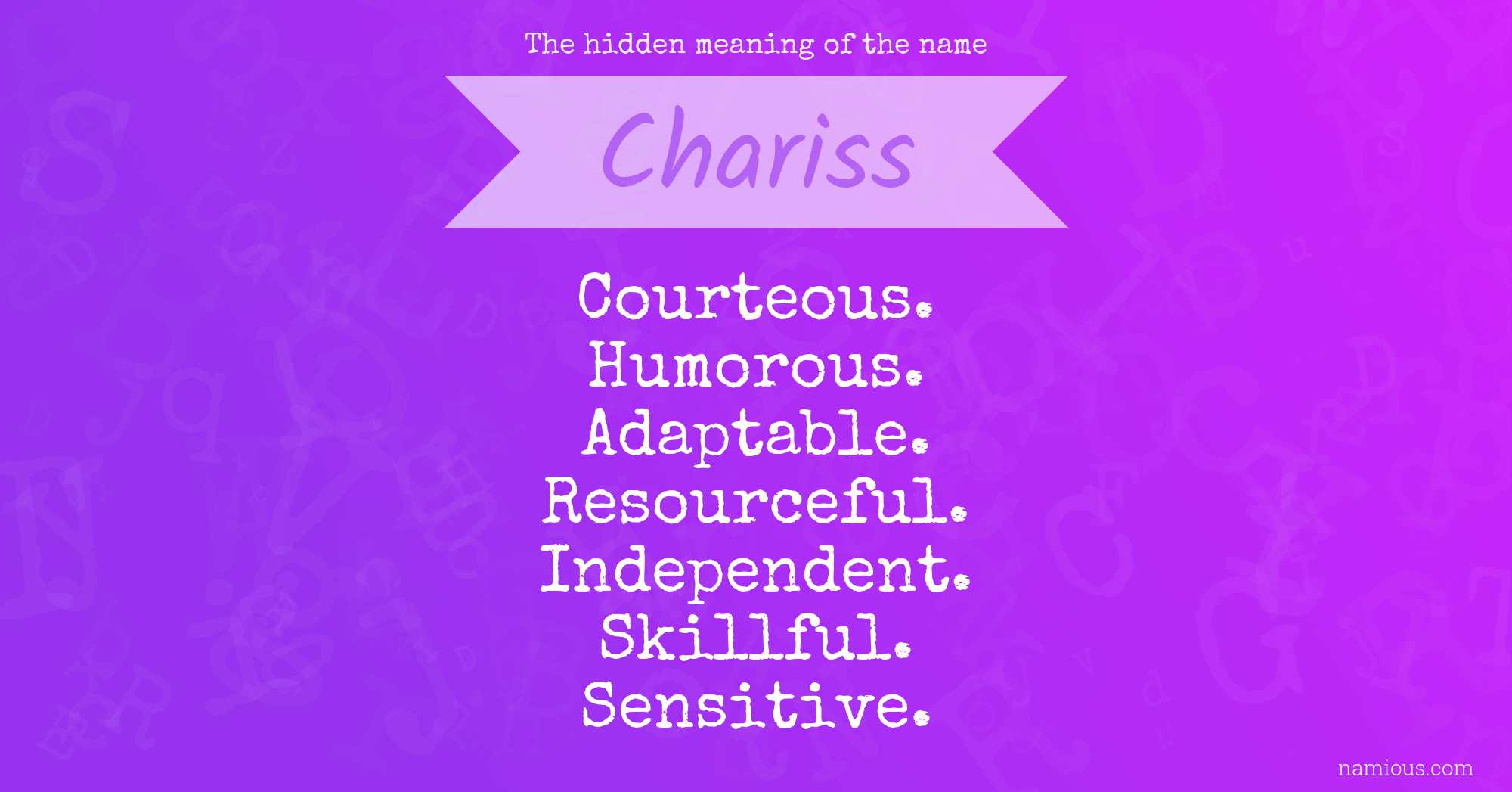 The hidden meaning of the name Chariss