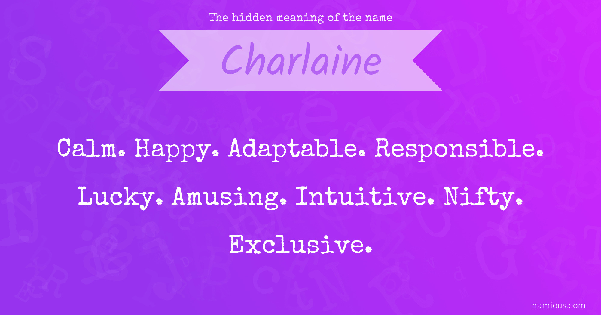 The hidden meaning of the name Charlaine