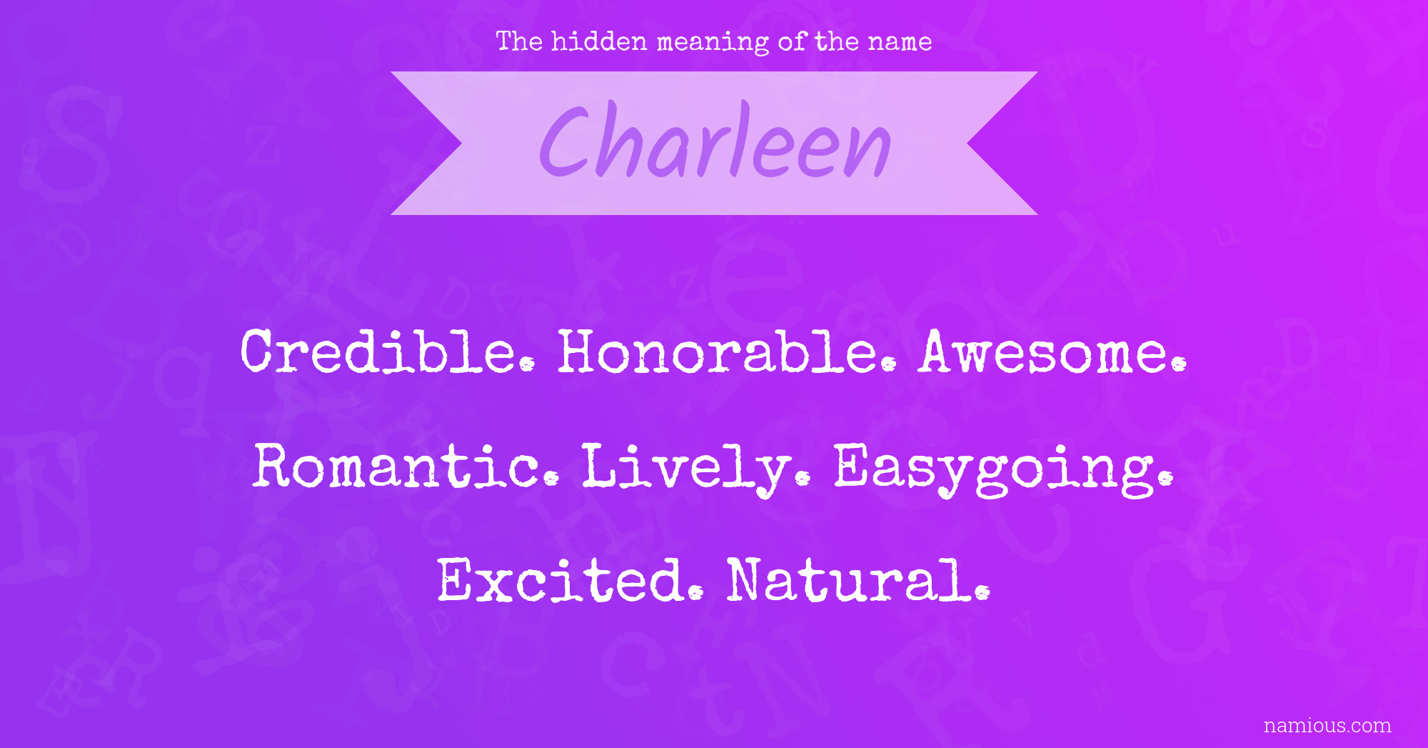 The hidden meaning of the name Charleen