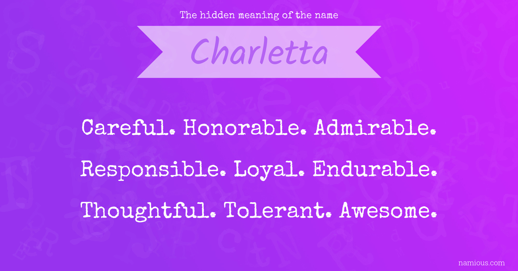 The hidden meaning of the name Charletta