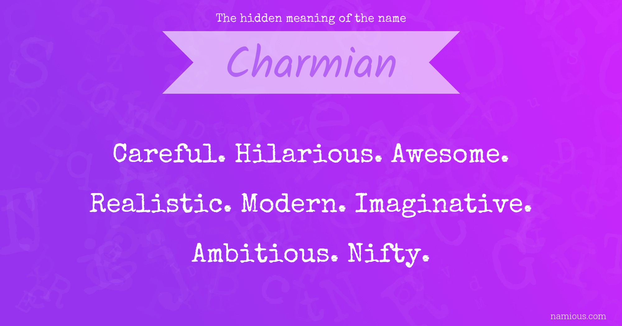 The hidden meaning of the name Charmian