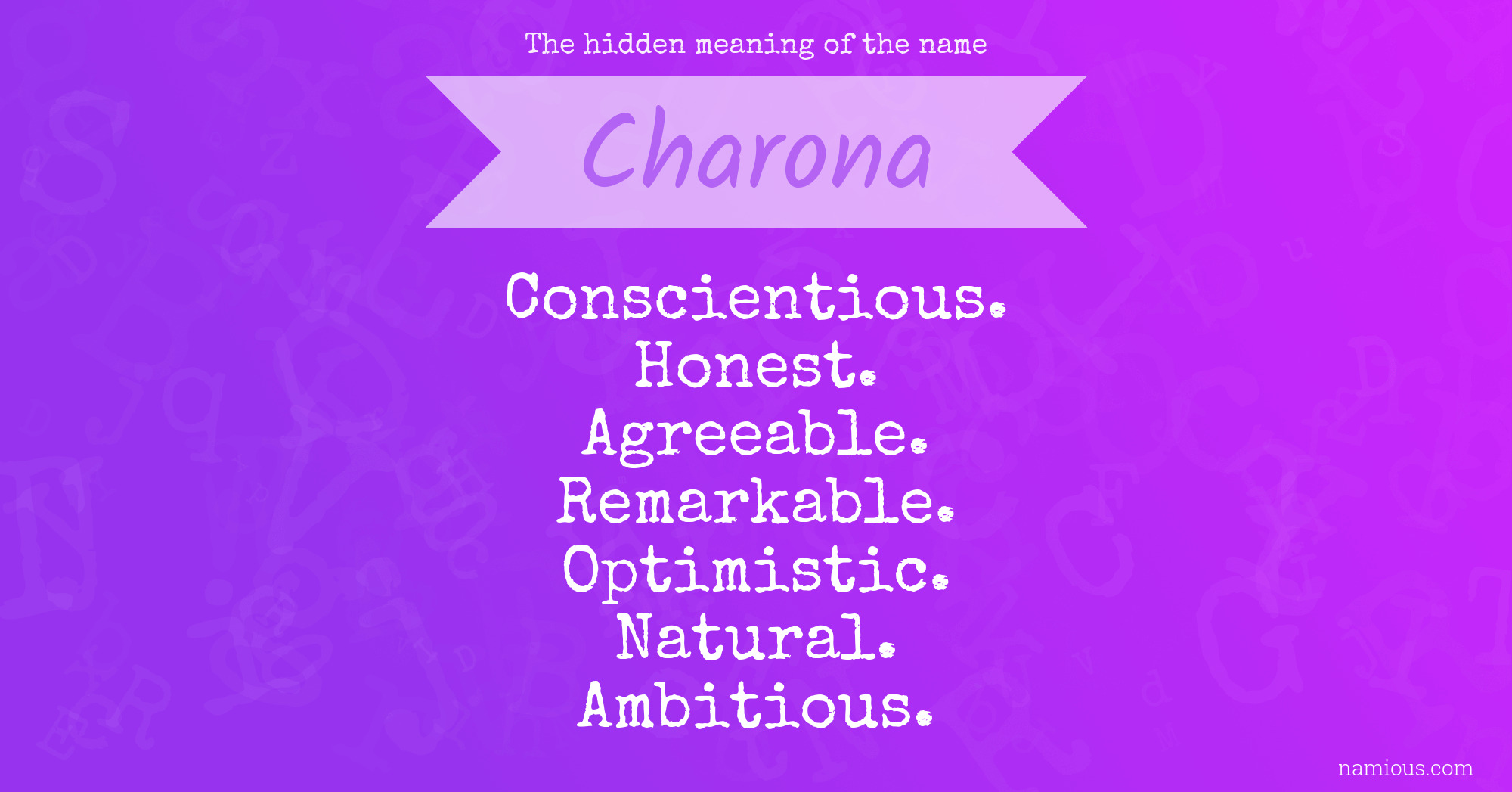 The hidden meaning of the name Charona