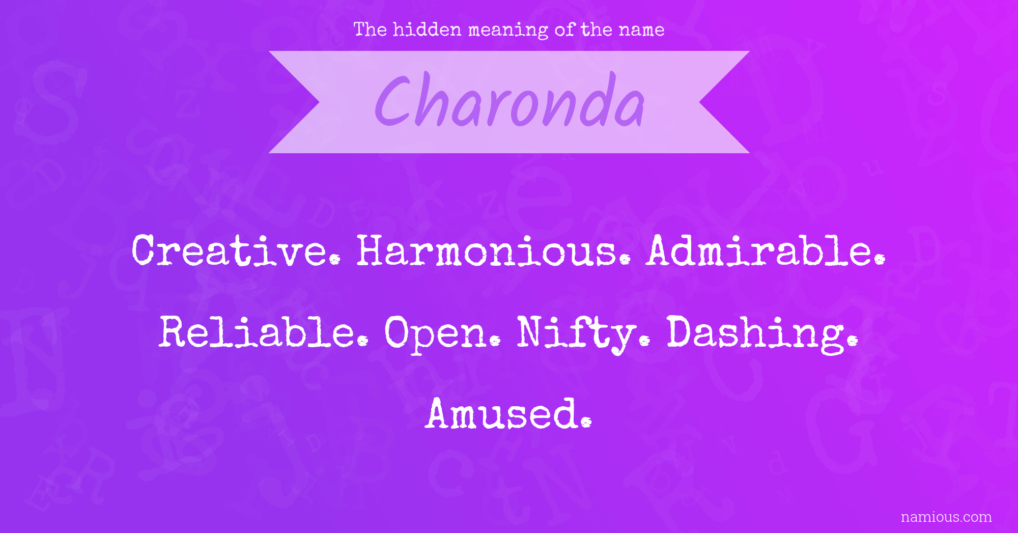 The hidden meaning of the name Charonda