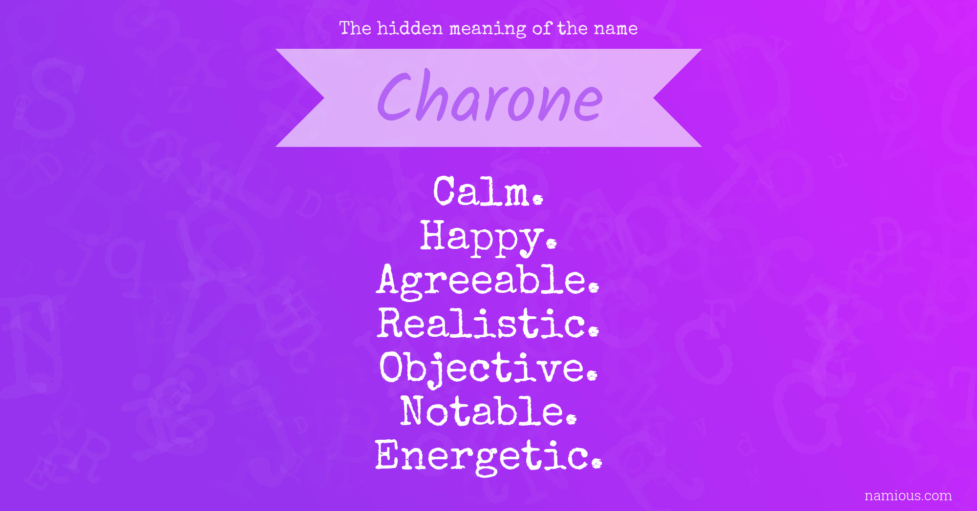 The hidden meaning of the name Charone