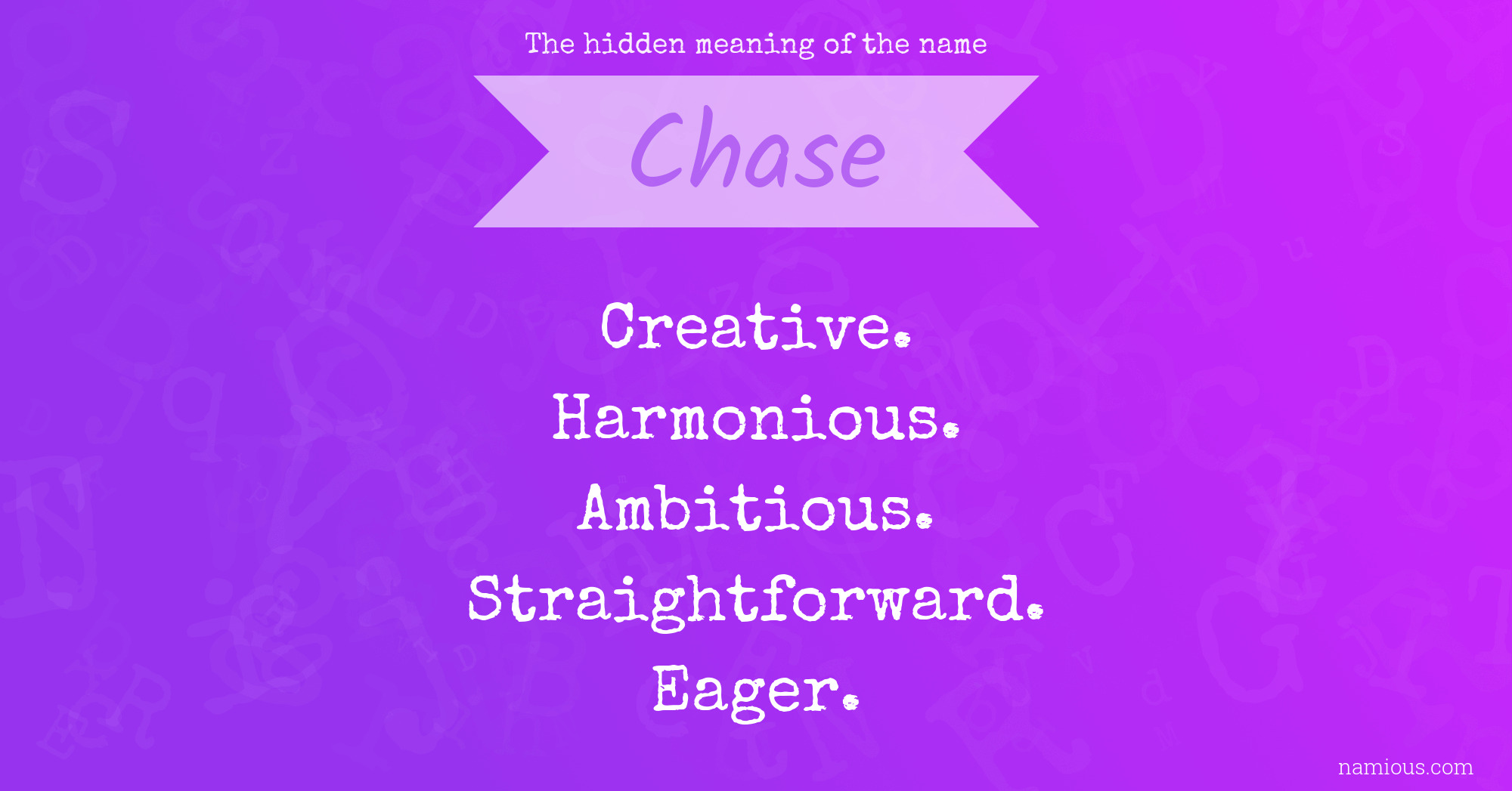 The Hidden Meaning Of The Name Chase Namious