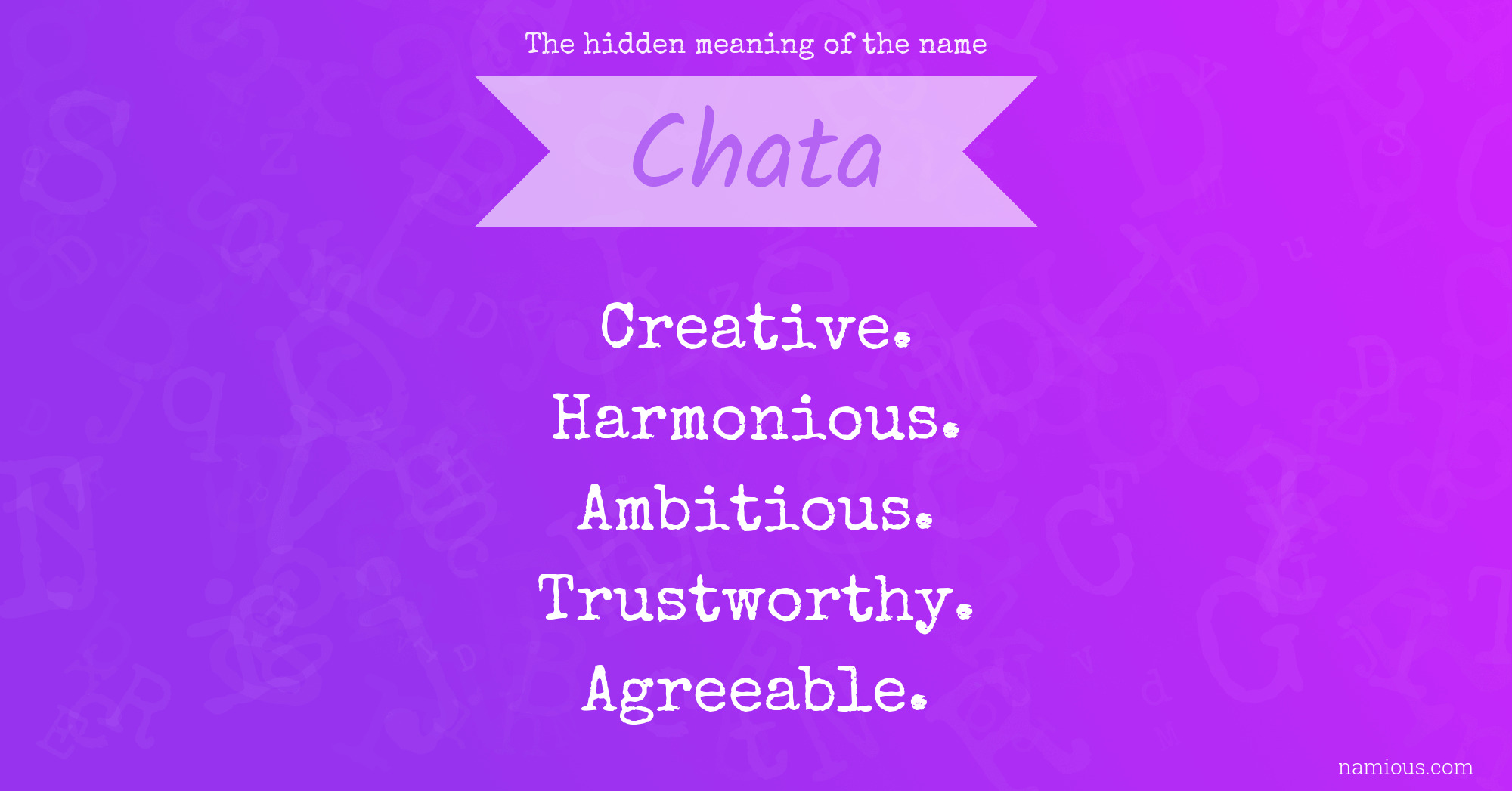 The hidden meaning of the name Chata