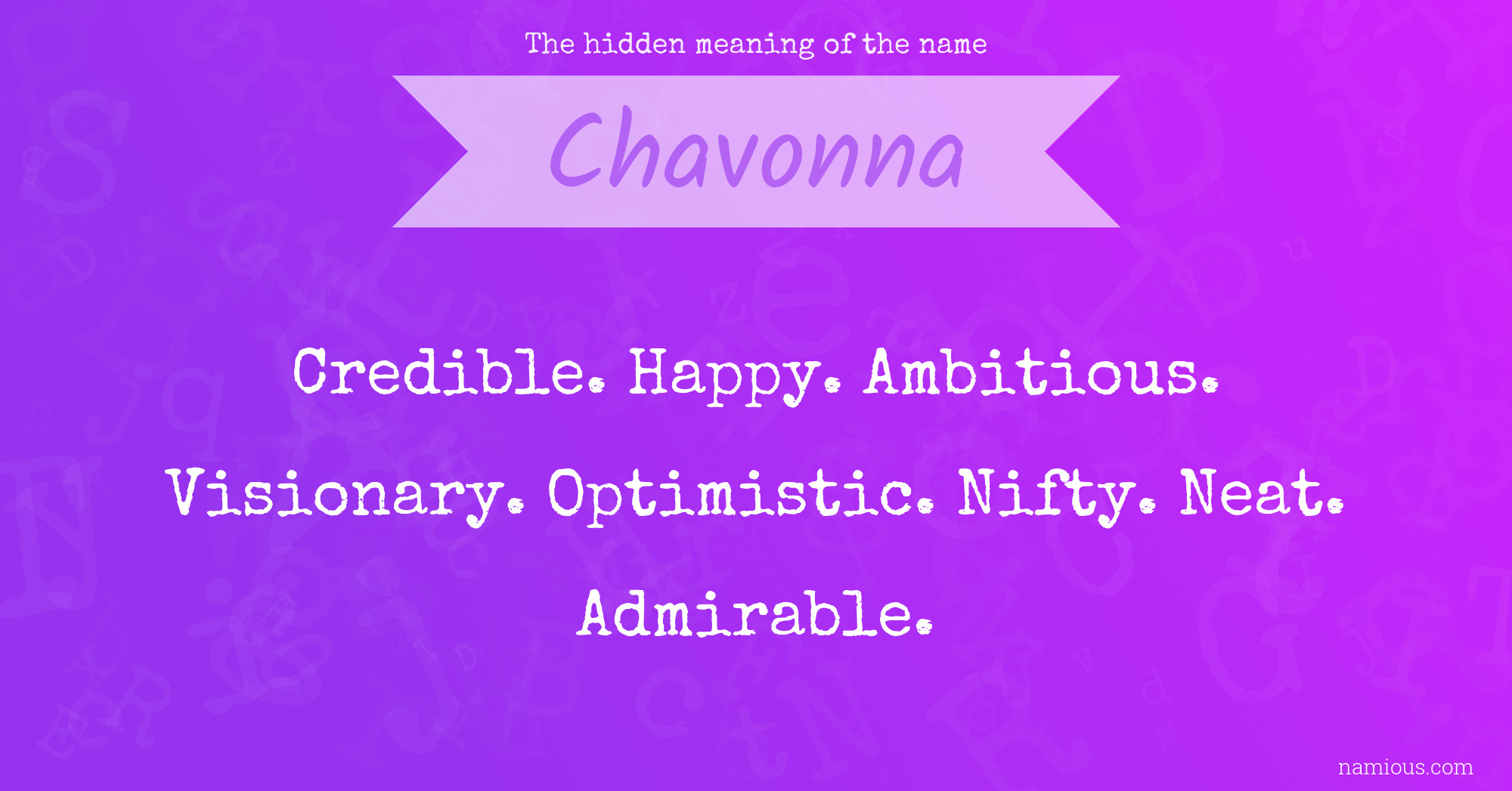 The hidden meaning of the name Chavonna