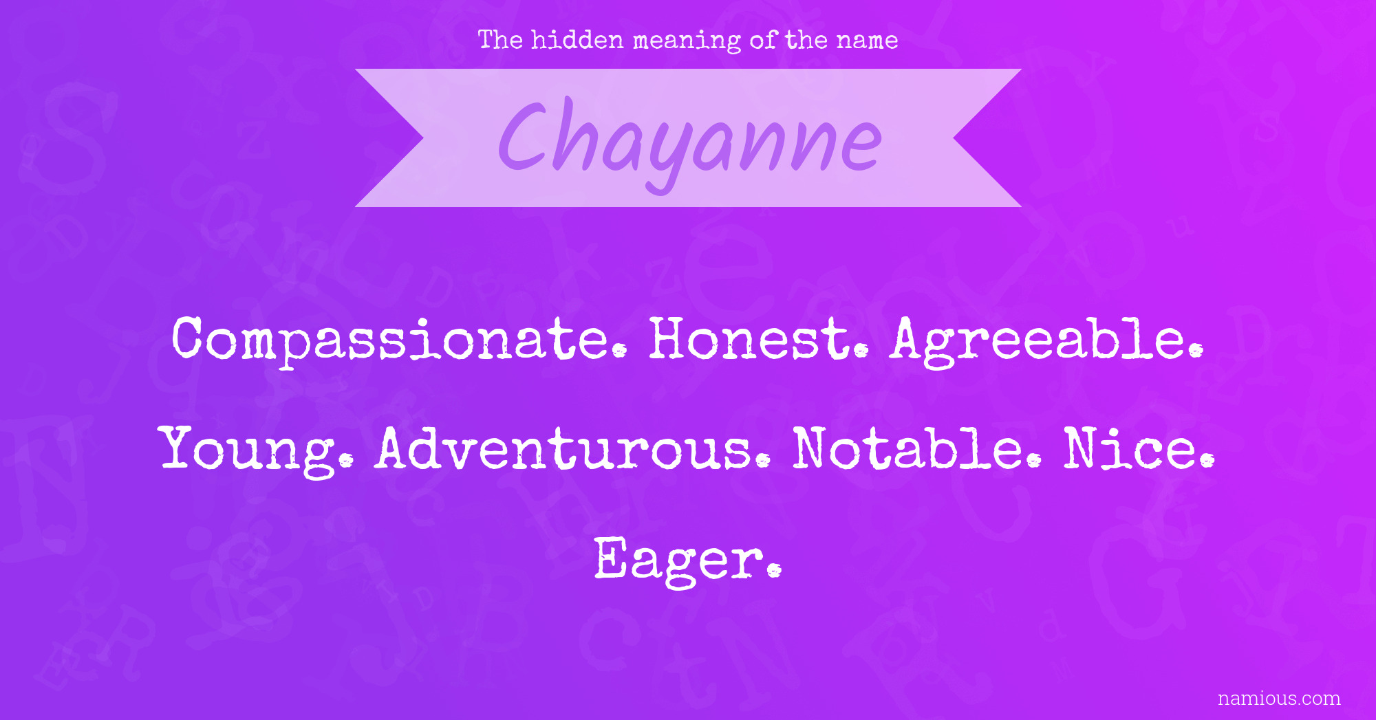 The hidden meaning of the name Chayanne