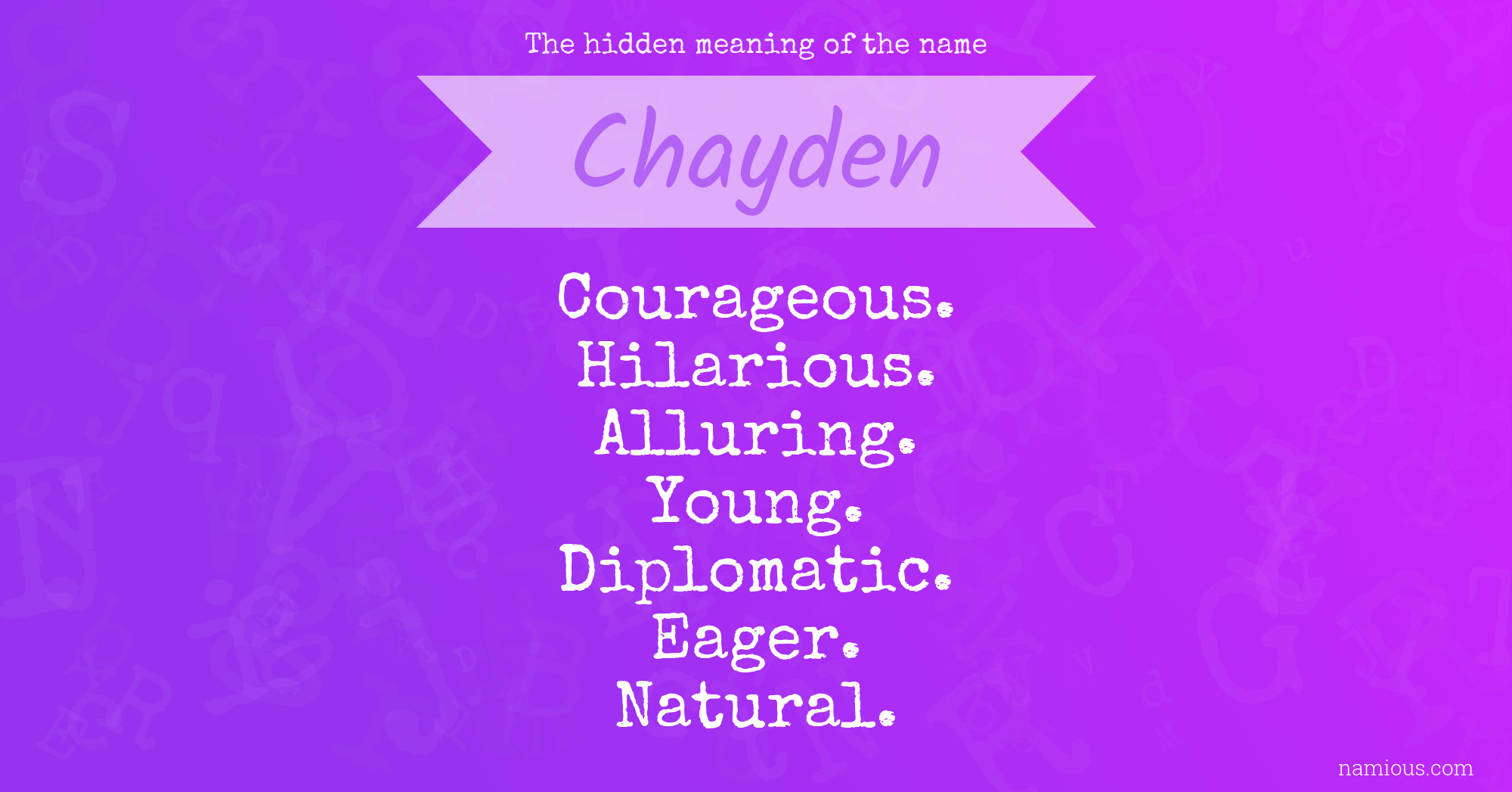 The hidden meaning of the name Chayden