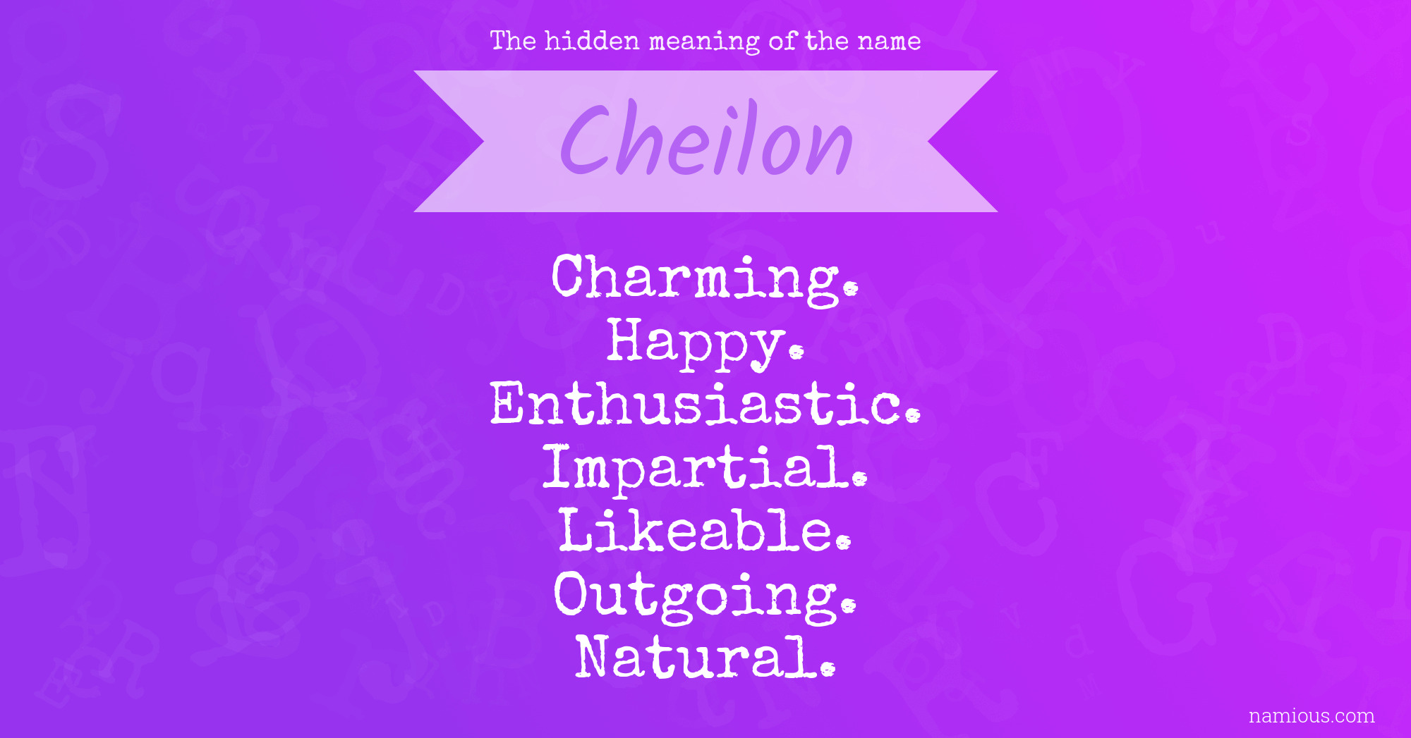 The hidden meaning of the name Cheilon