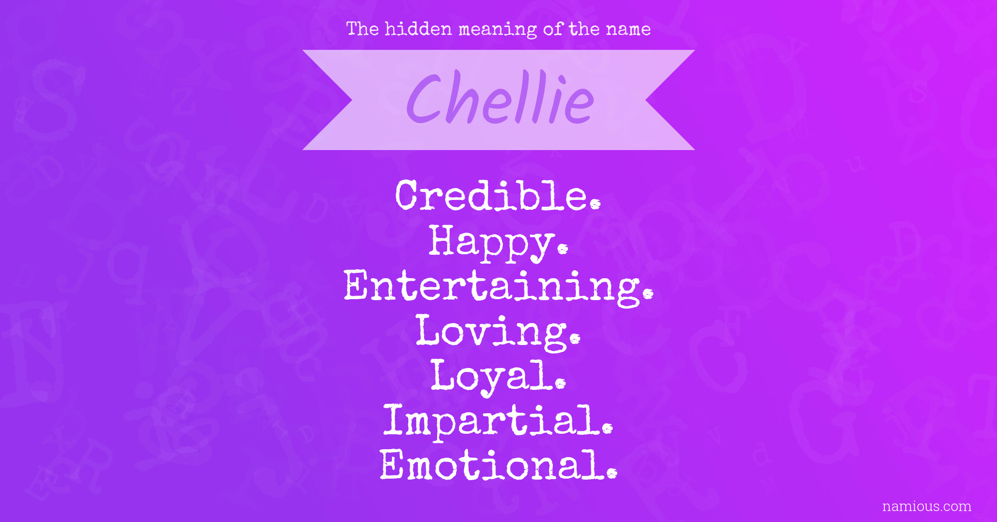 The hidden meaning of the name Chellie