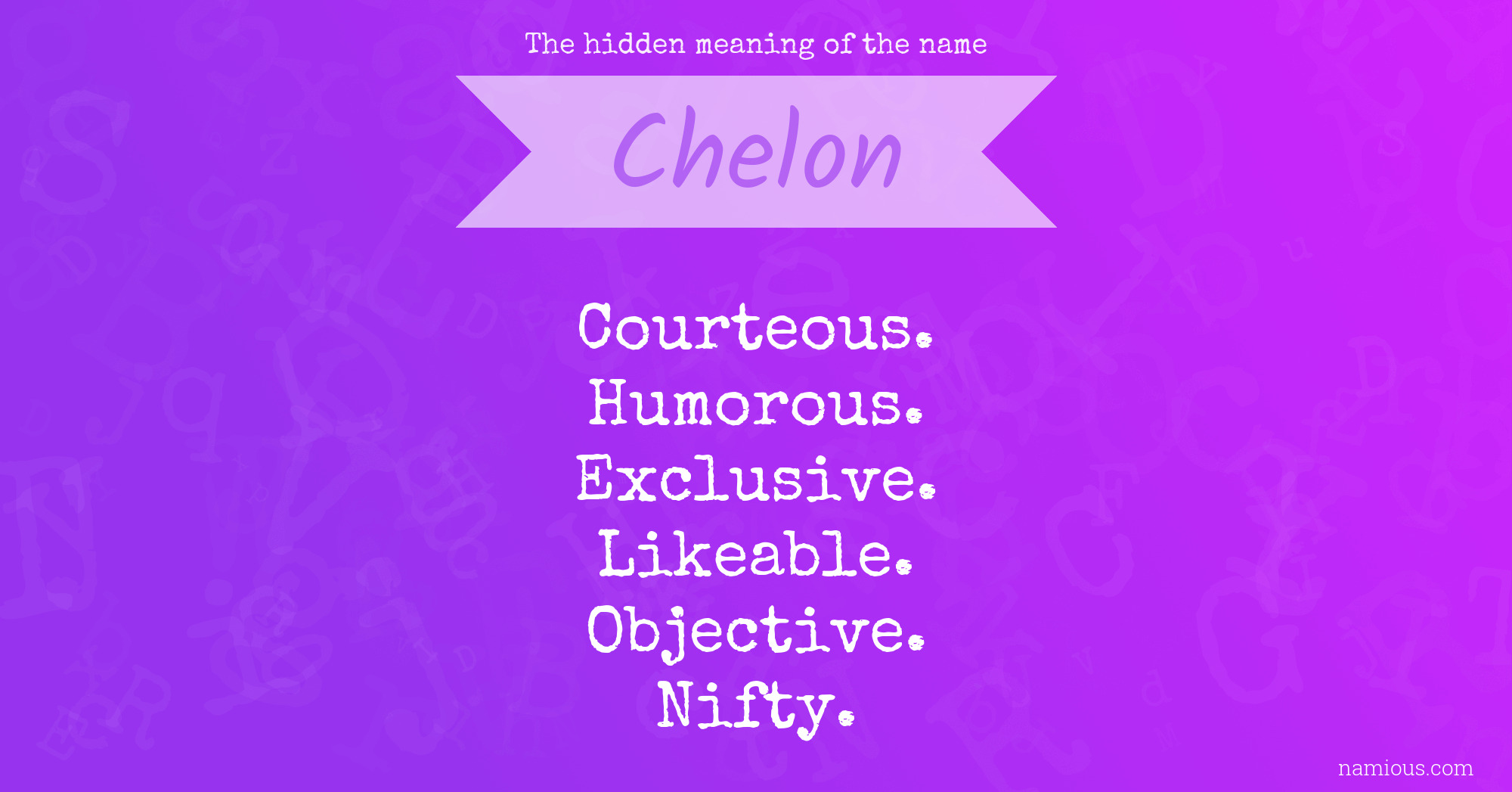 The hidden meaning of the name Chelon