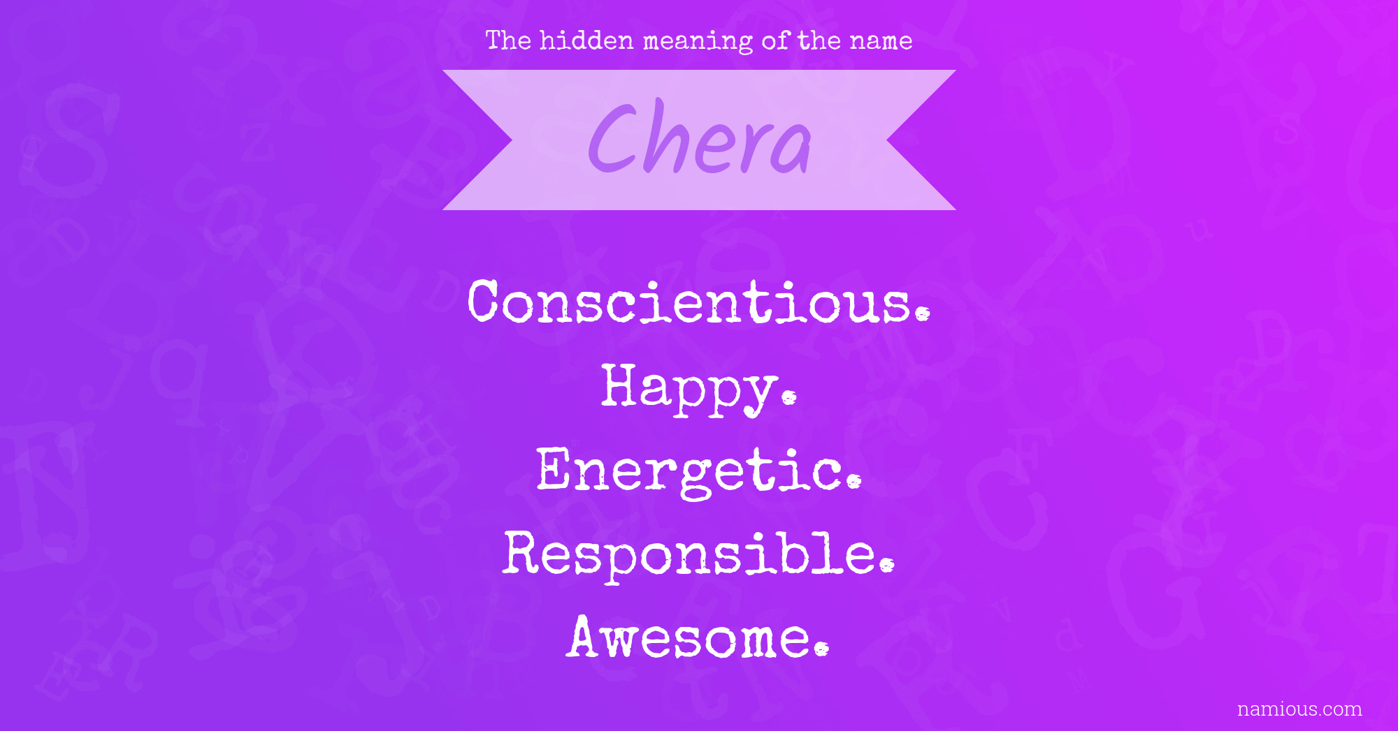 The hidden meaning of the name Chera