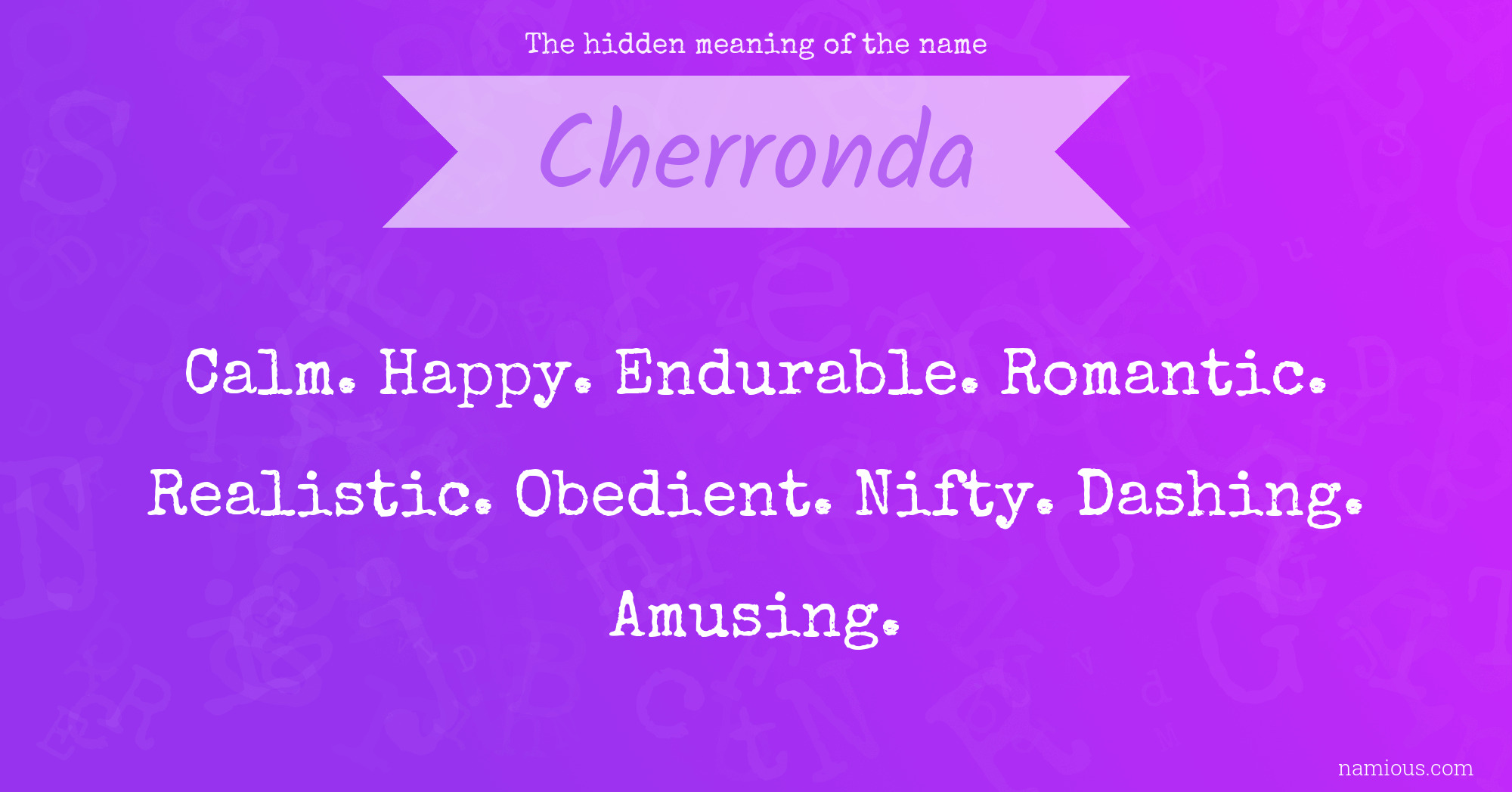 The hidden meaning of the name Cherronda