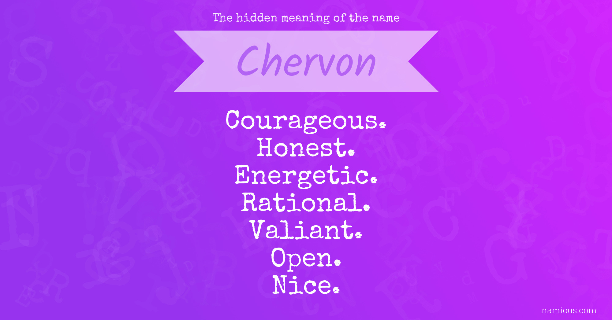 The hidden meaning of the name Chervon