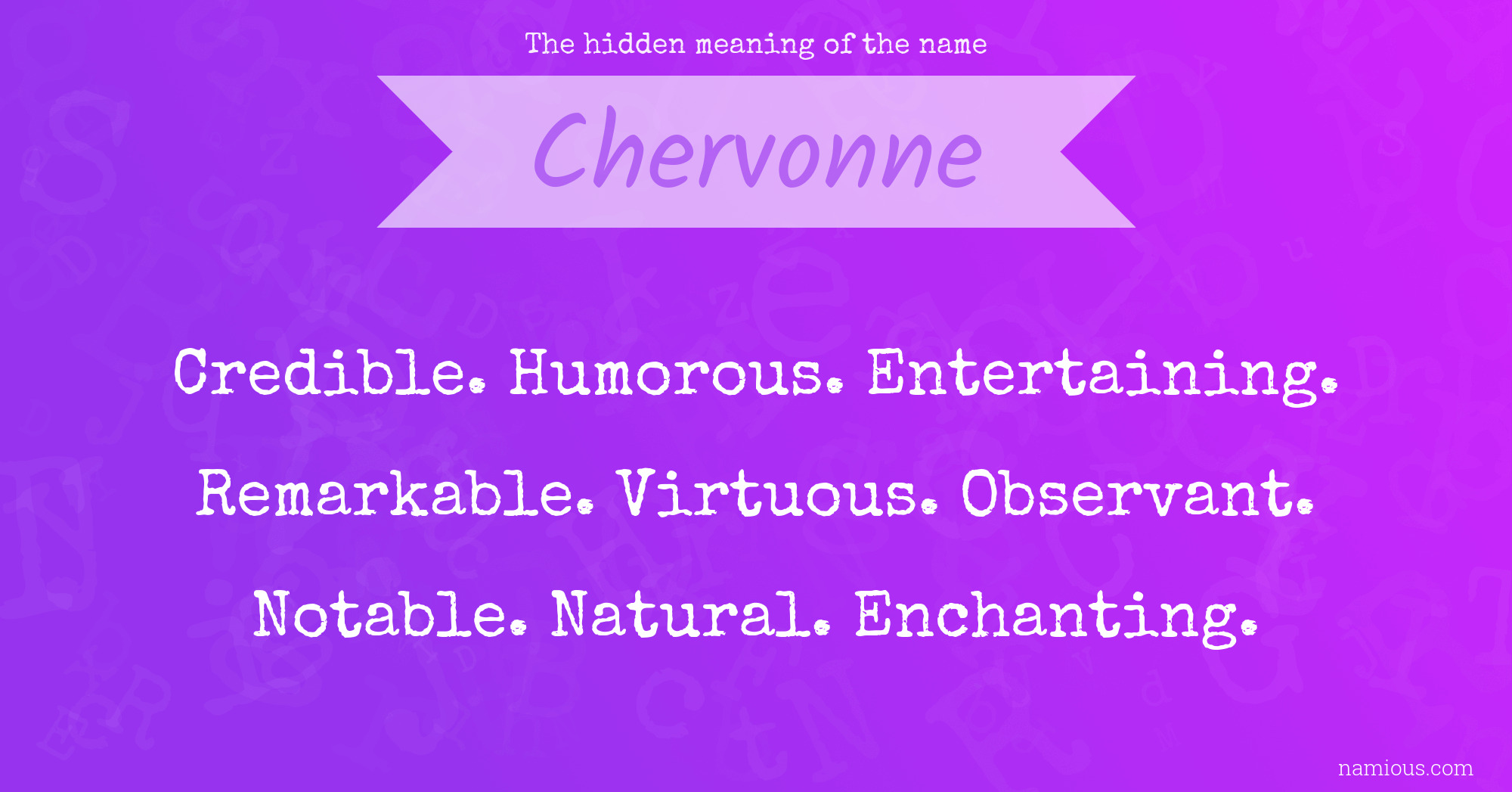 The hidden meaning of the name Chervonne