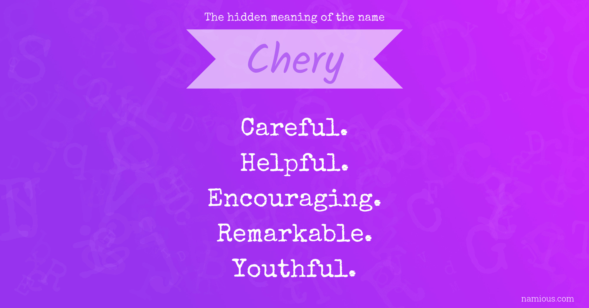 The hidden meaning of the name Chery