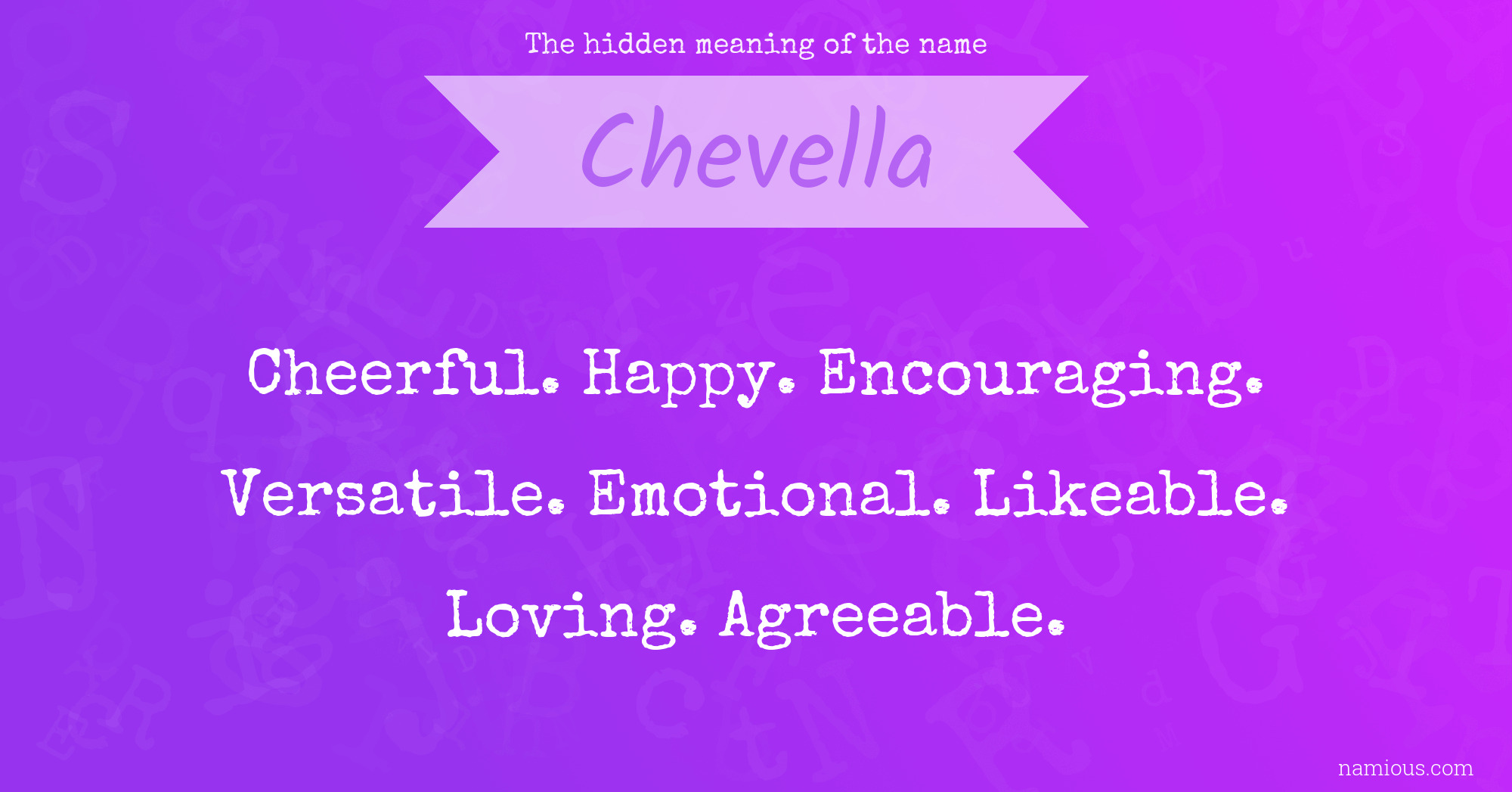 The hidden meaning of the name Chevella