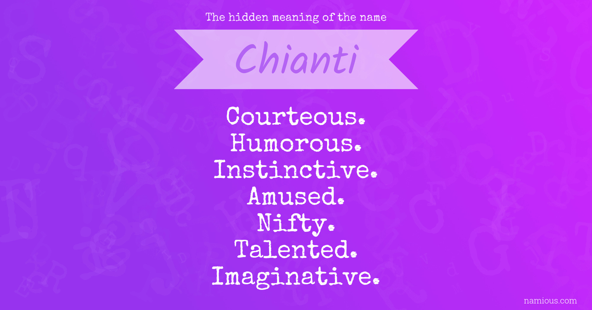 The hidden meaning of the name Chianti