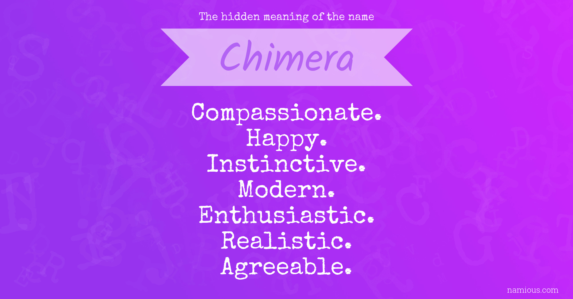 The hidden meaning of the name Chimera