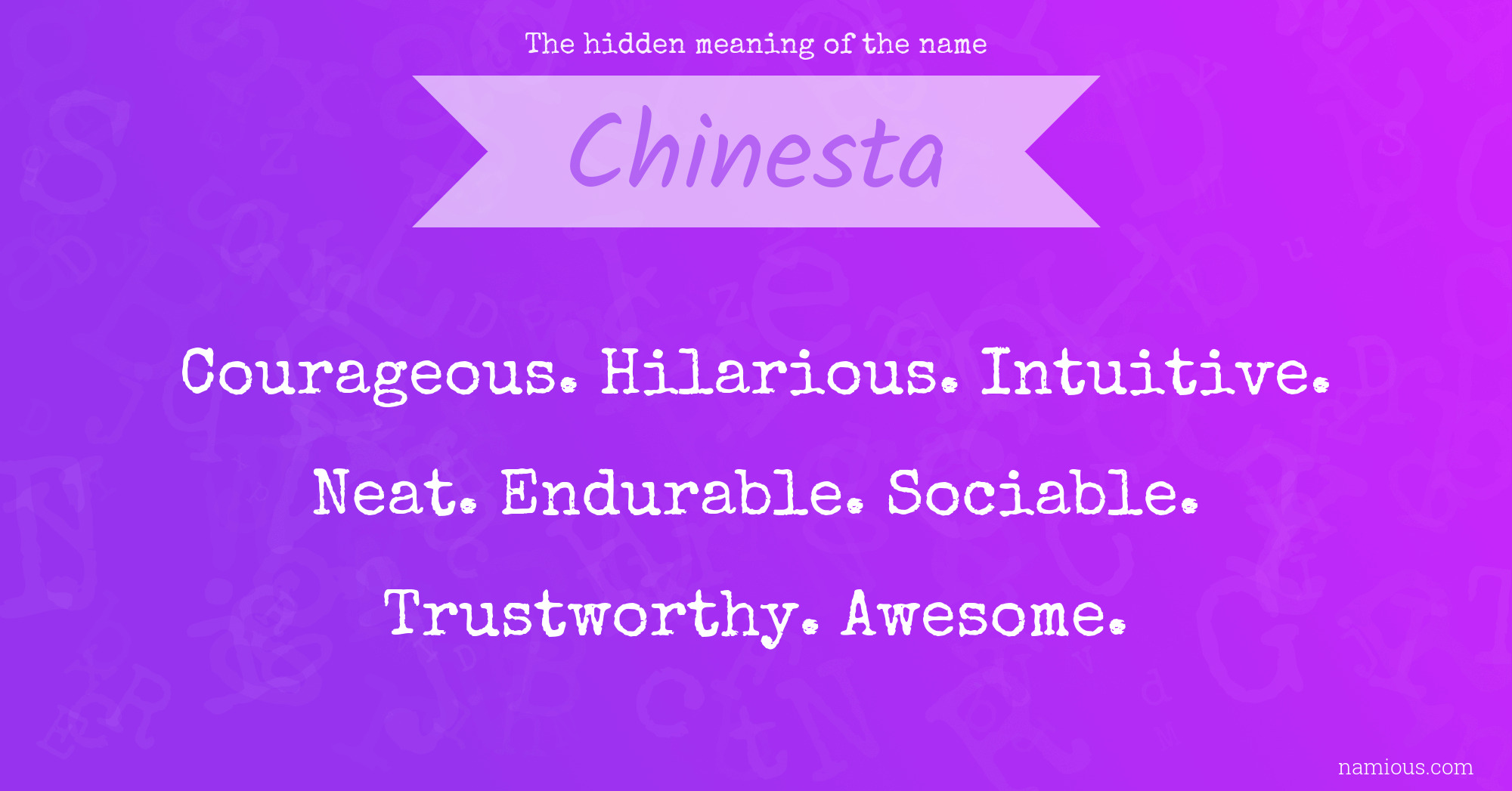 The hidden meaning of the name Chinesta