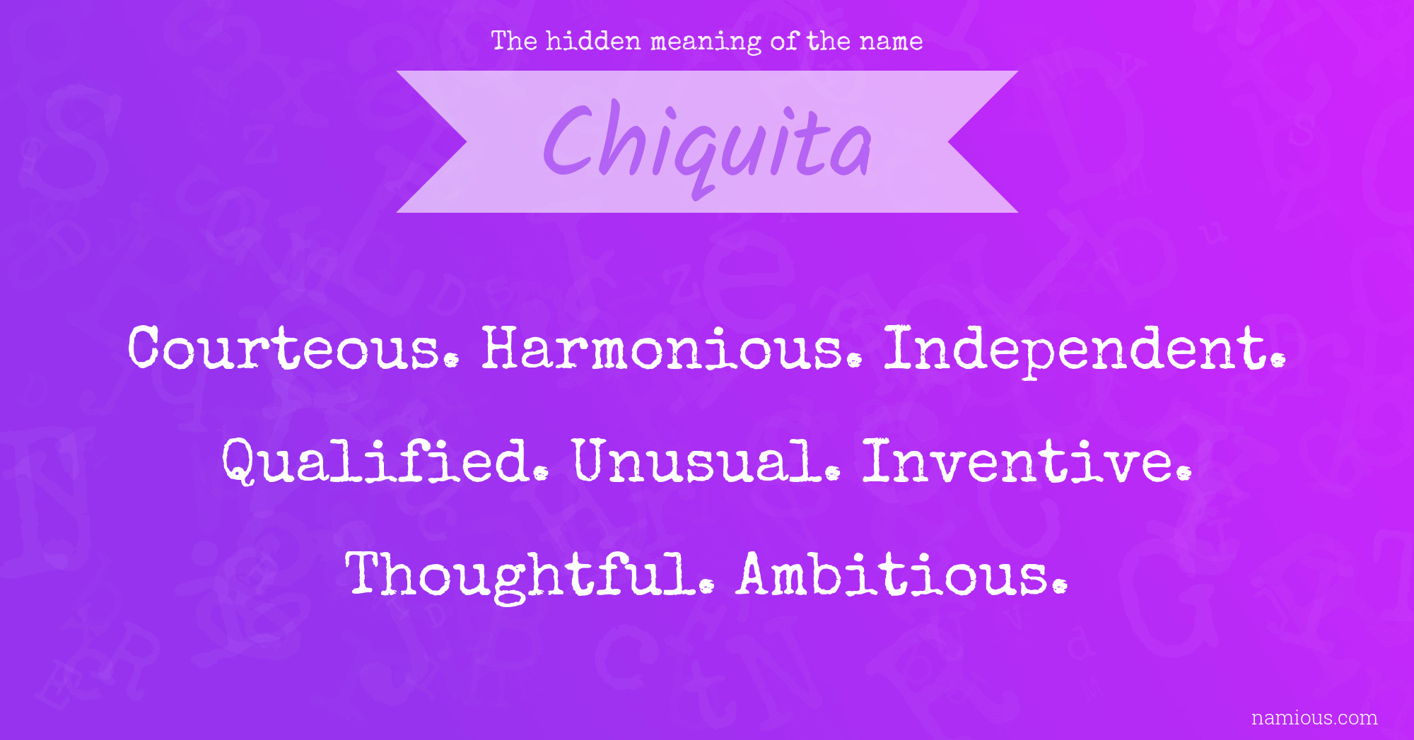 The hidden meaning of the name Chiquita