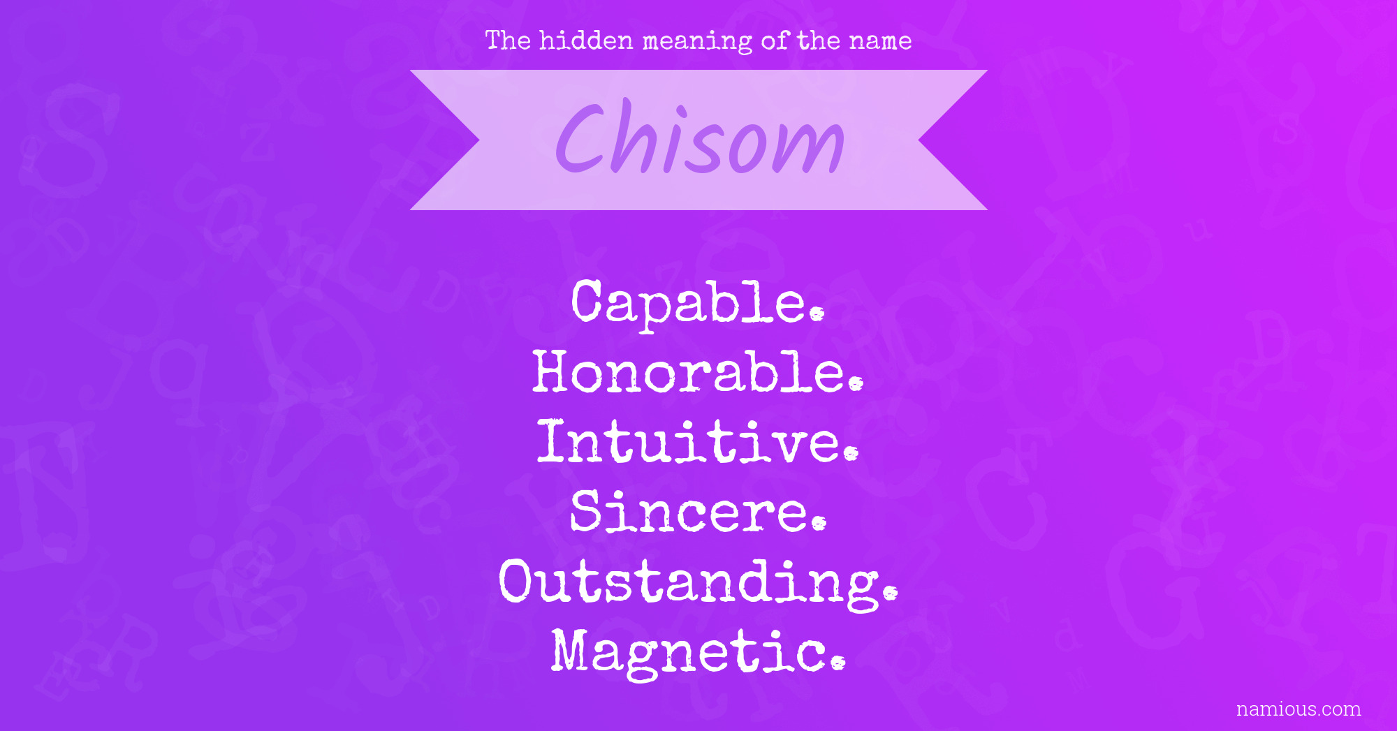 The hidden meaning of the name Chisom