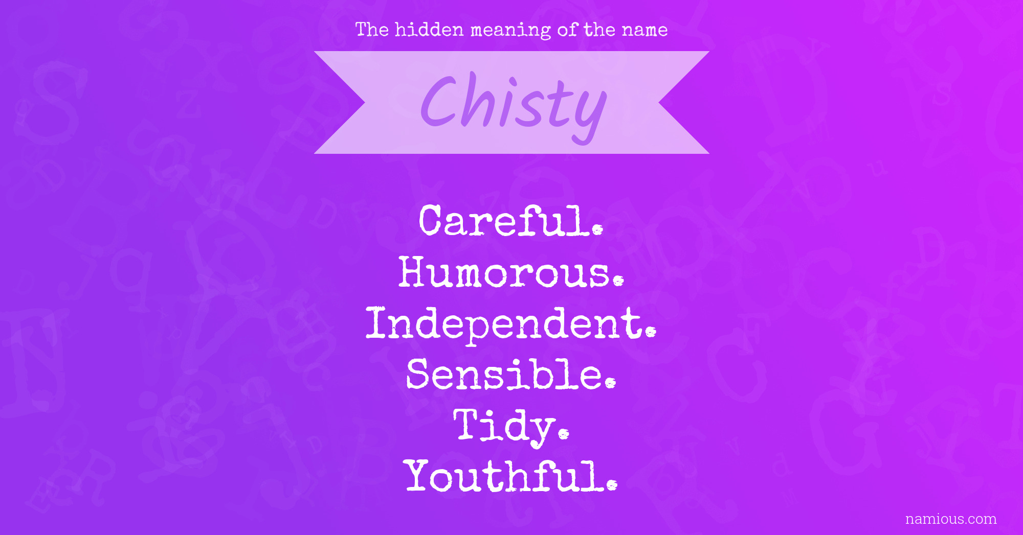 The hidden meaning of the name Chisty