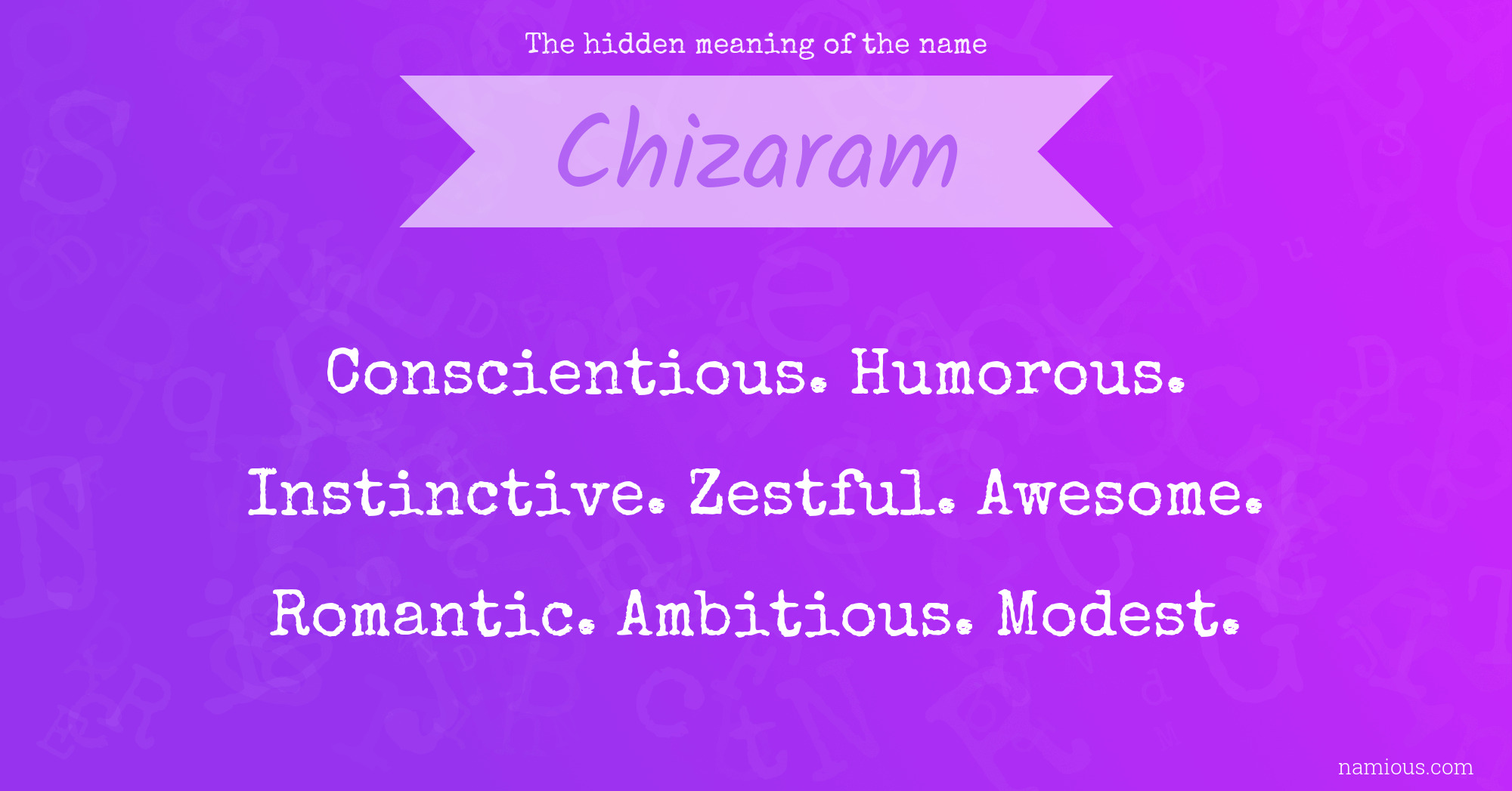 The hidden meaning of the name Chizaram