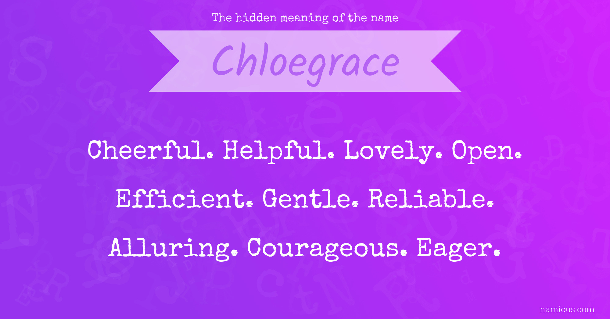 The hidden meaning of the name Chloegrace