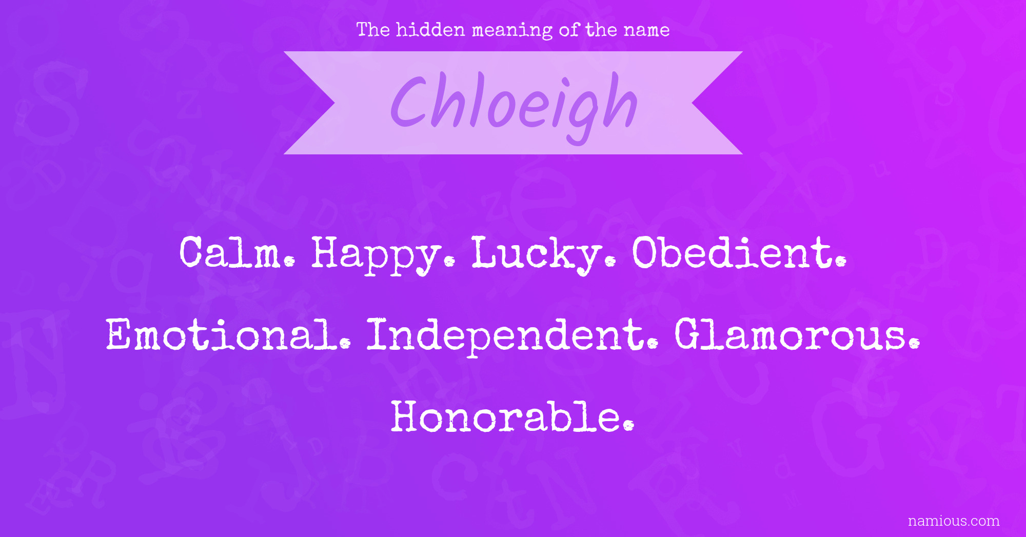 The hidden meaning of the name Chloeigh