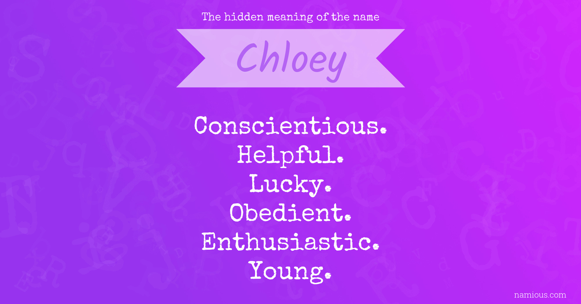 The hidden meaning of the name Chloey