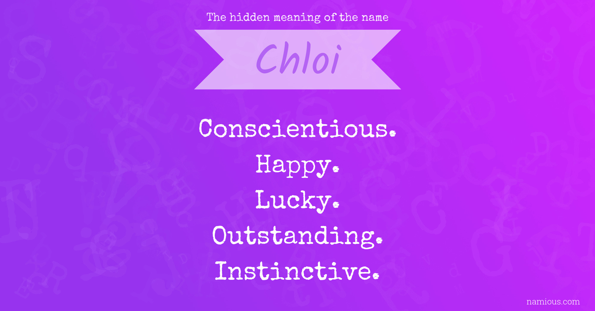 The hidden meaning of the name Chloi