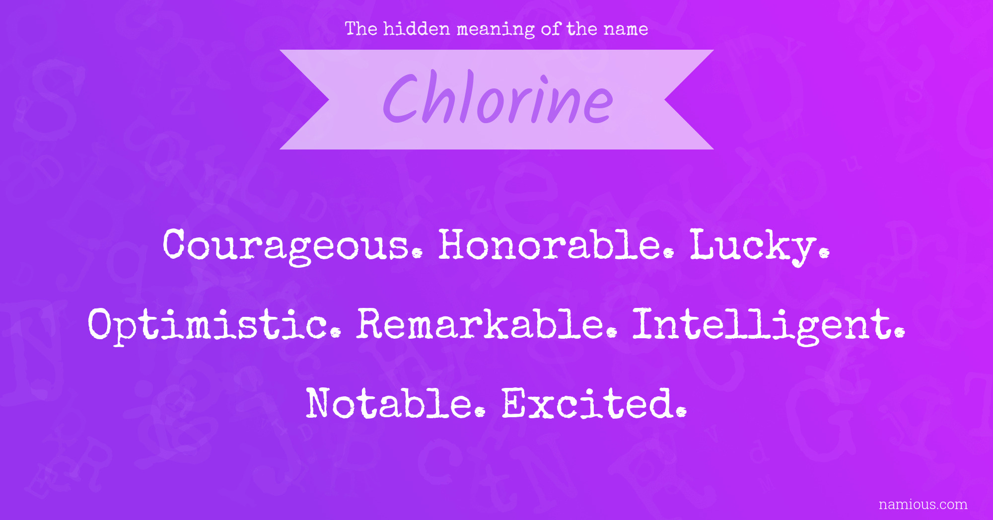 The hidden meaning of the name Chlorine