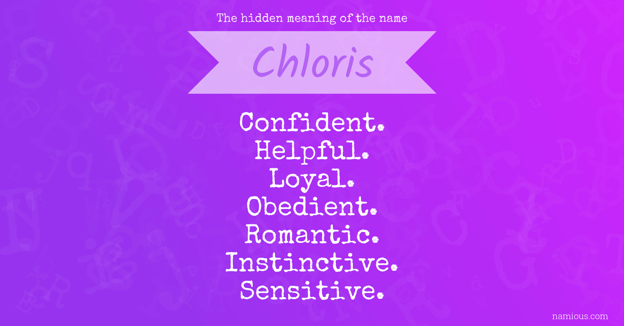 The hidden meaning of the name Chloris