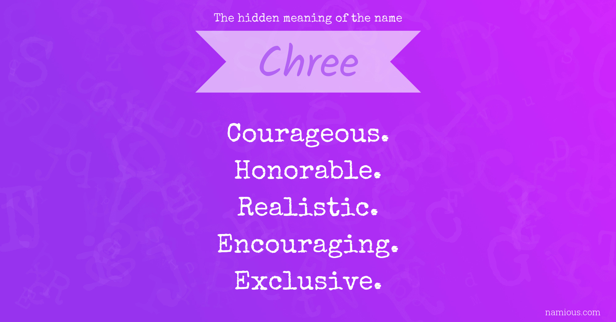 The hidden meaning of the name Chree