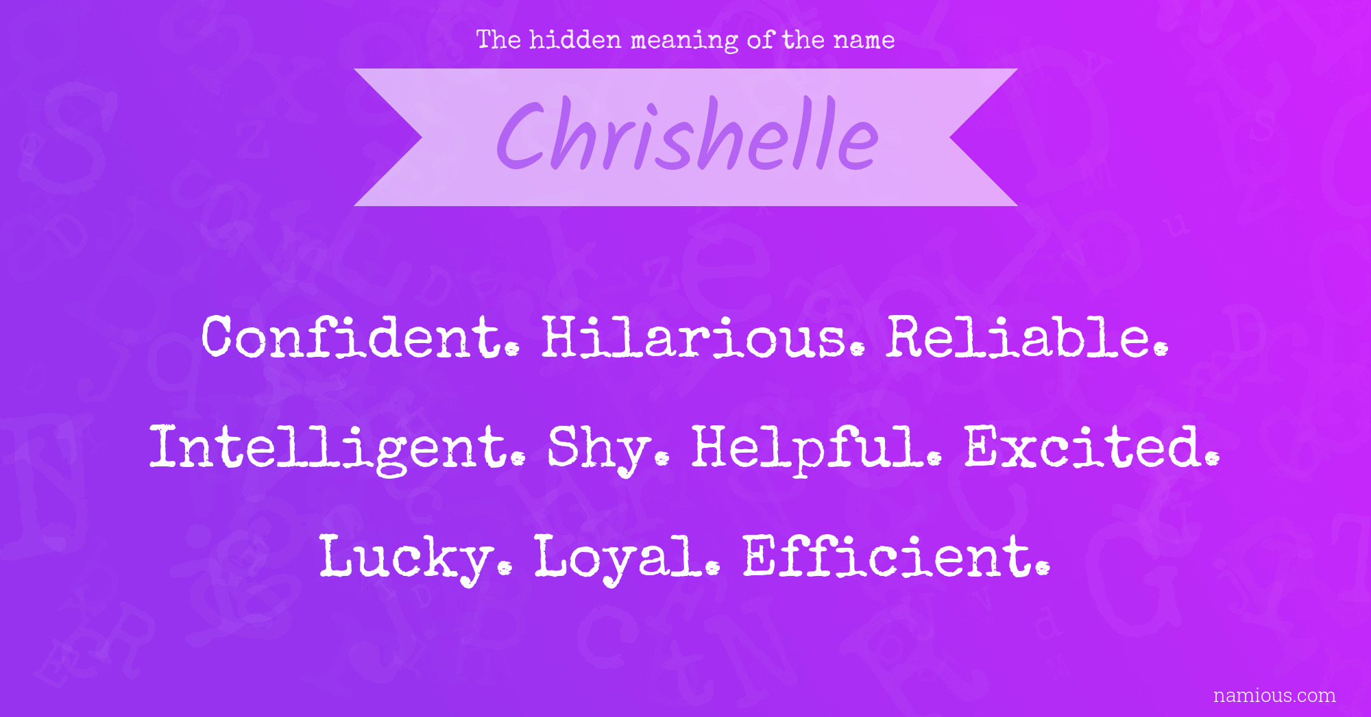 The hidden meaning of the name Chrishelle