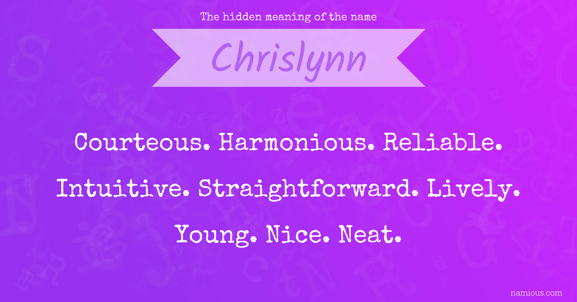 The hidden meaning of the name Chrislynn