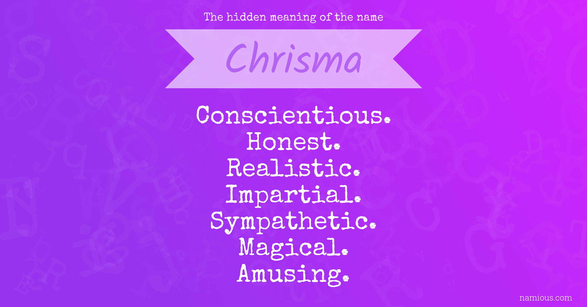 The hidden meaning of the name Chrisma