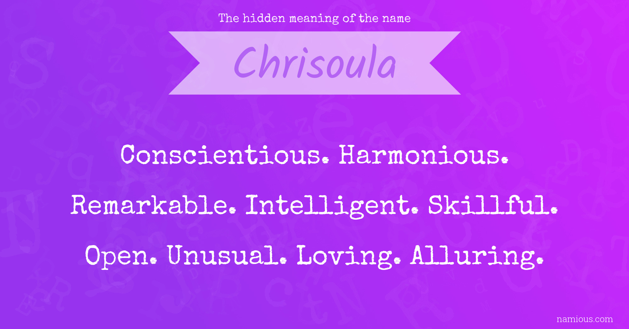 The hidden meaning of the name Chrisoula