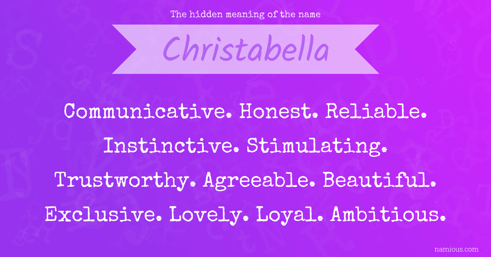 The hidden meaning of the name Christabella