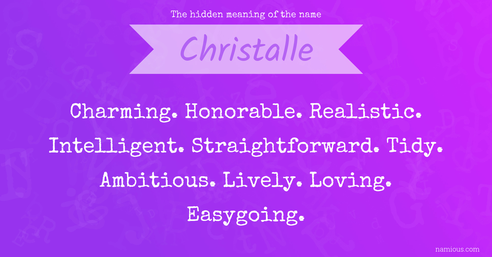 The hidden meaning of the name Christalle