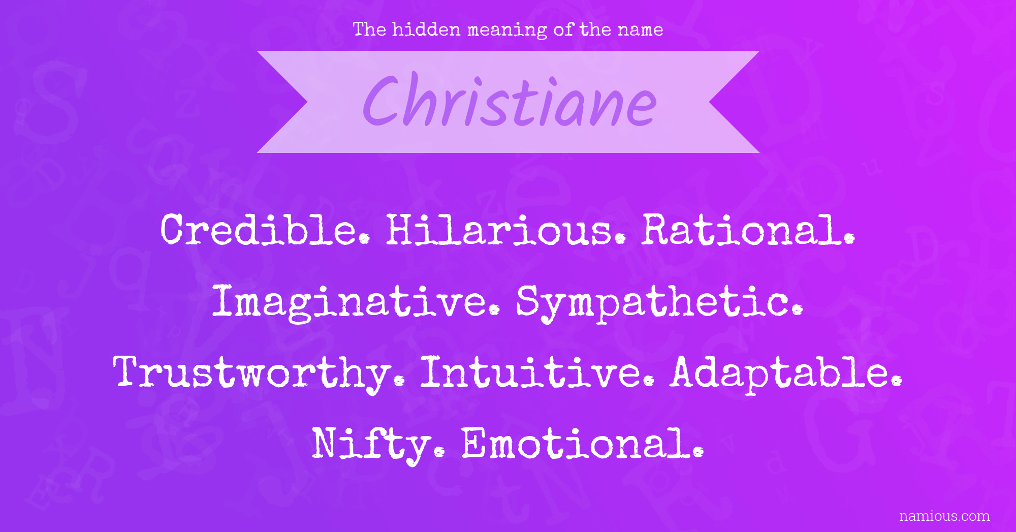 The hidden meaning of the name Christiane