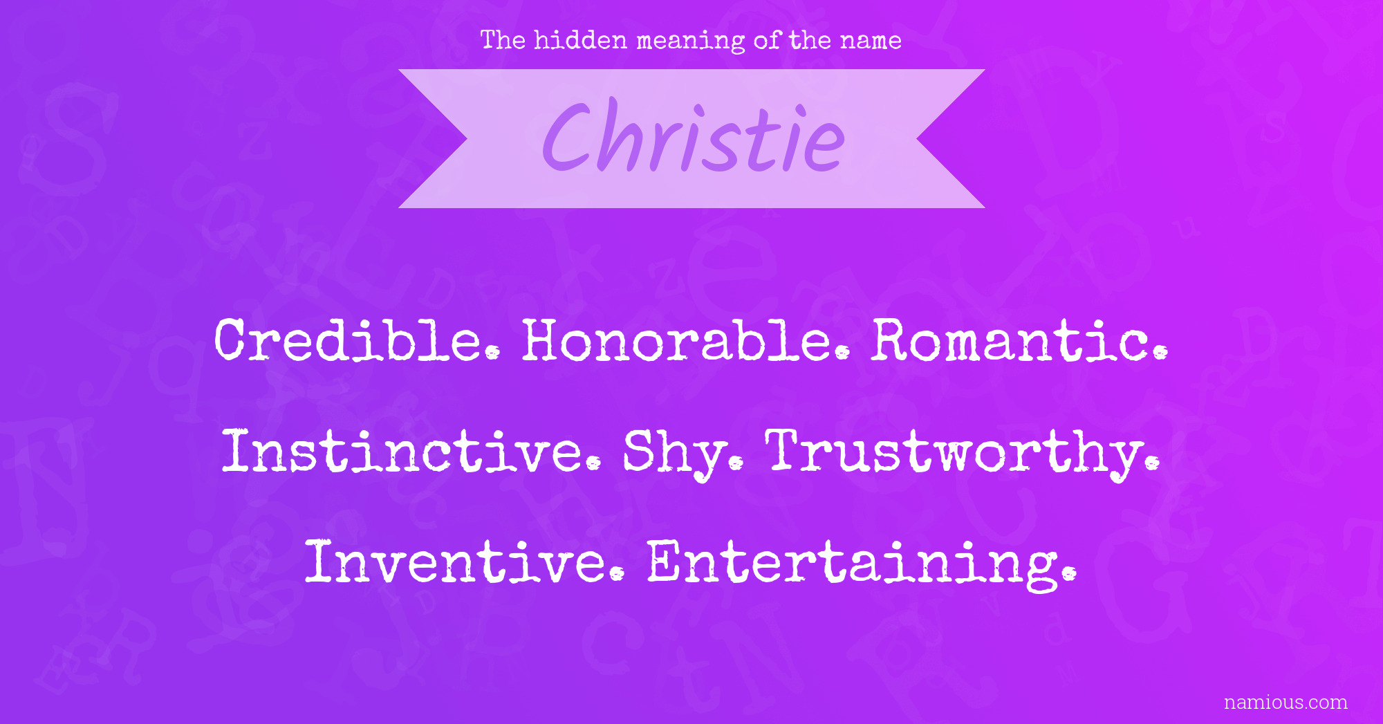 The hidden meaning of the name Christie