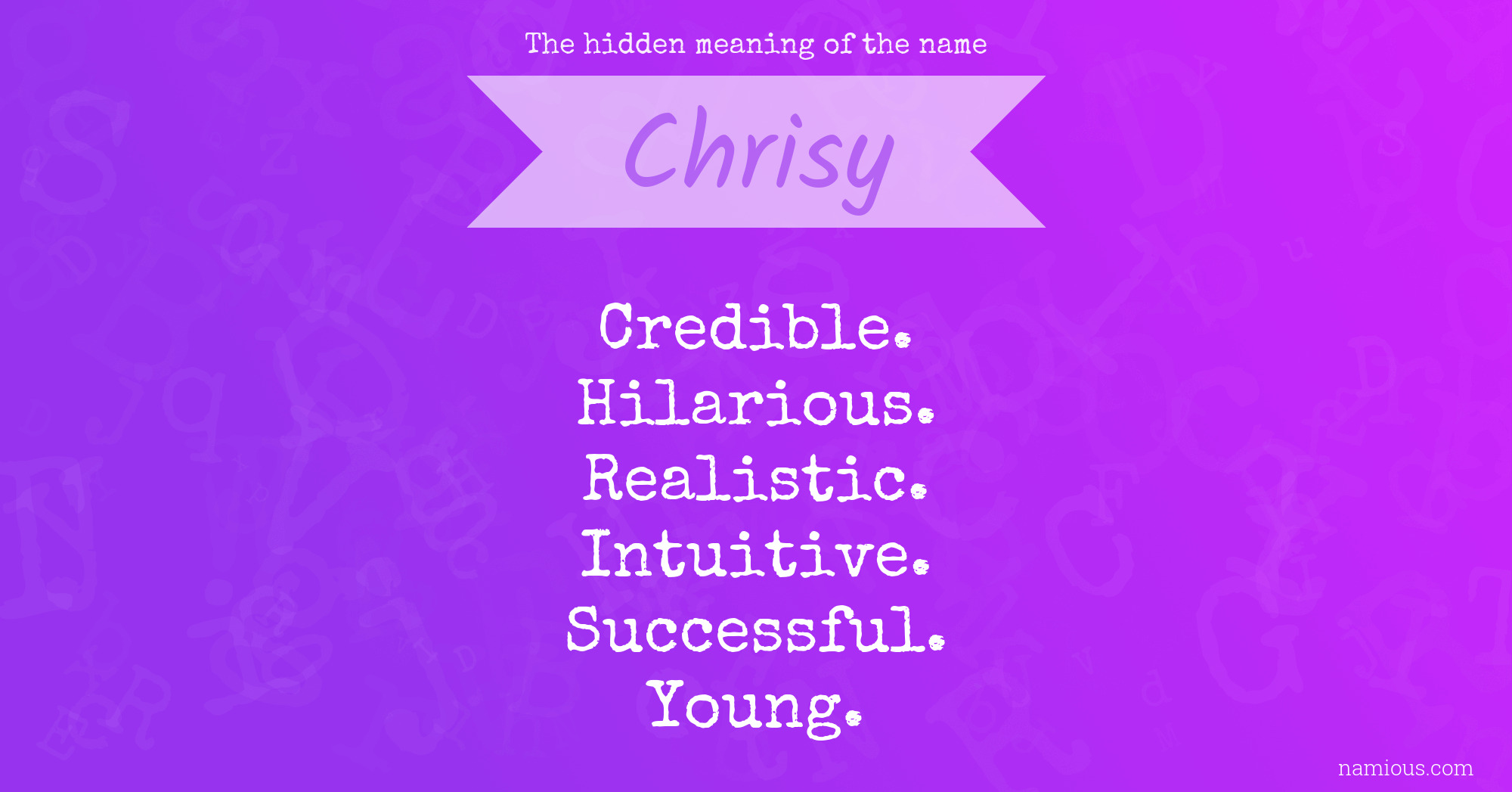 The hidden meaning of the name Chrisy