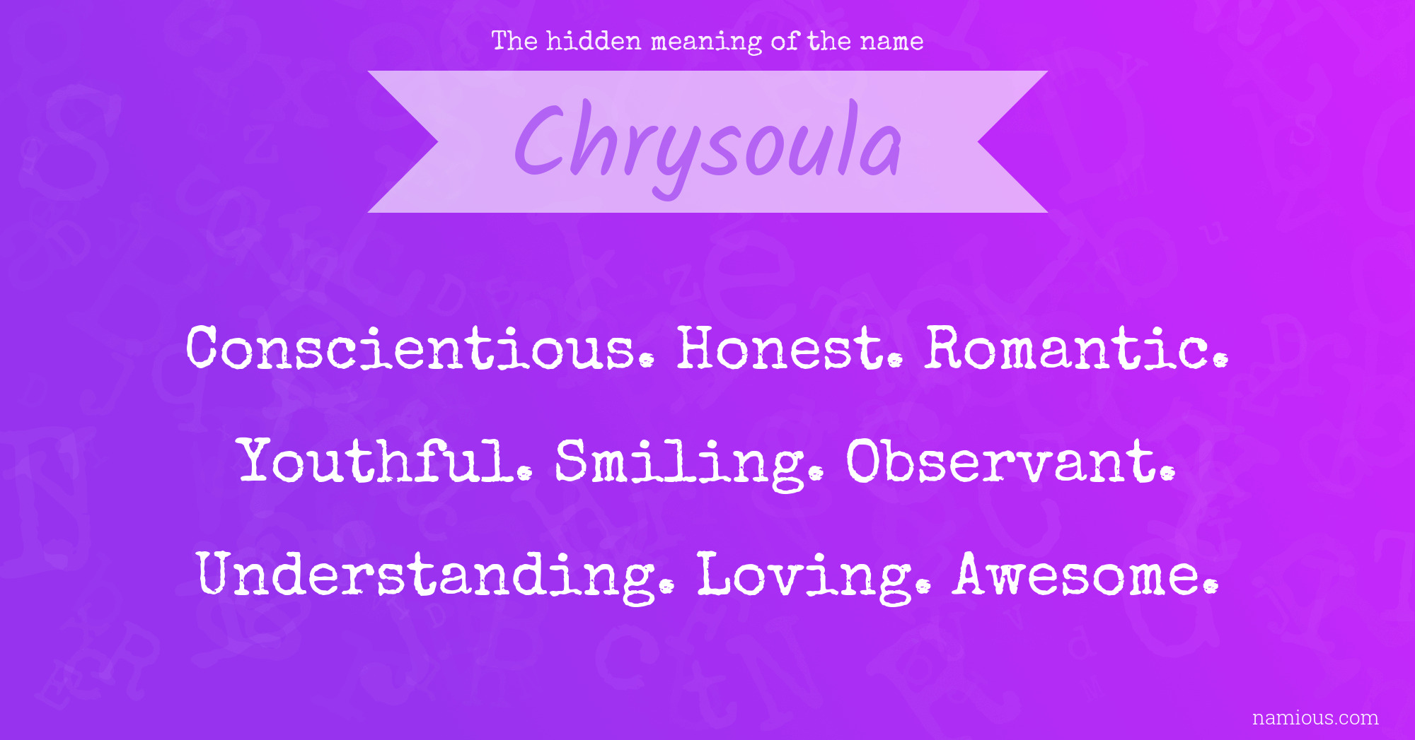 The hidden meaning of the name Chrysoula