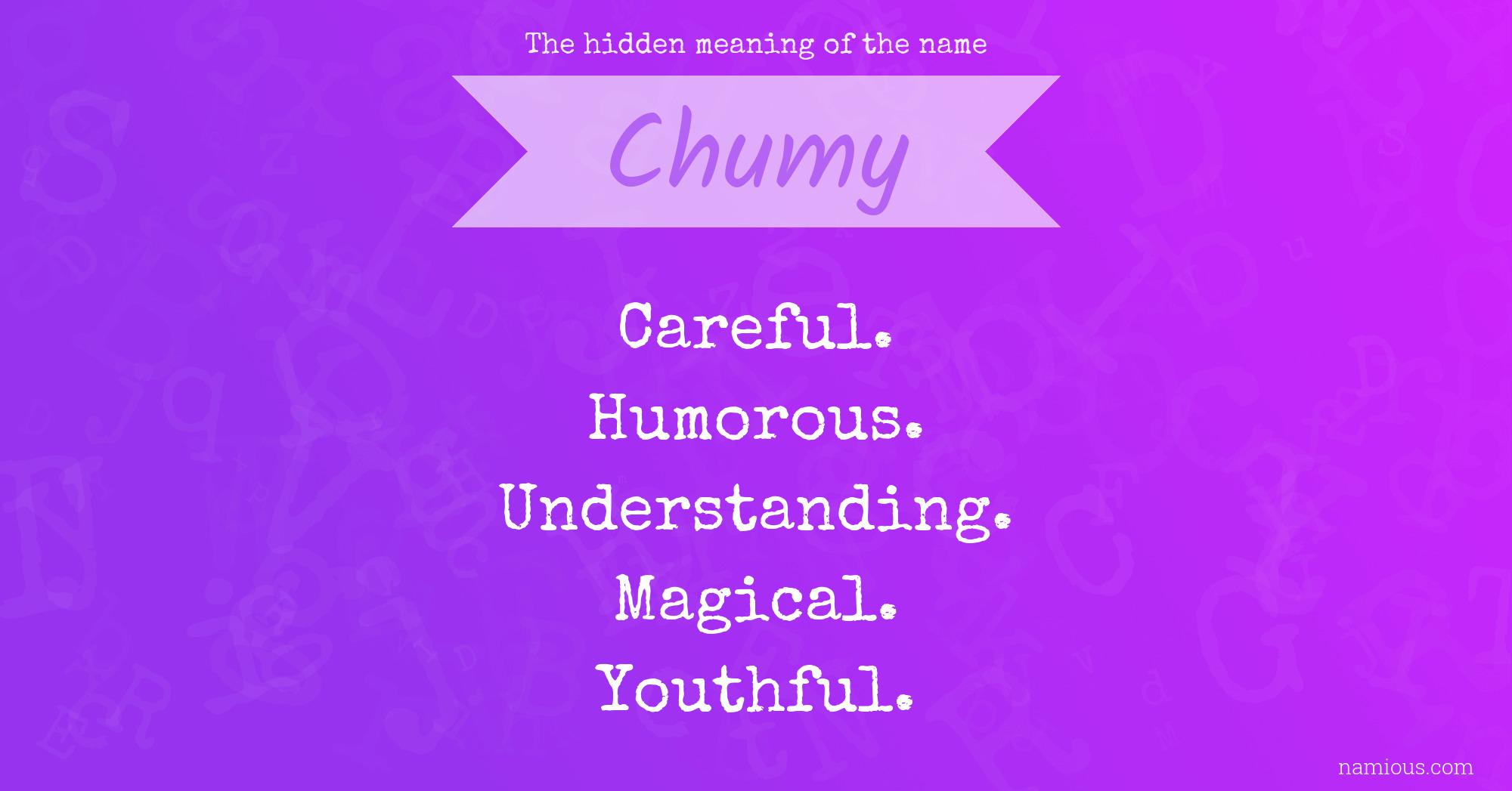 The hidden meaning of the name Chumy