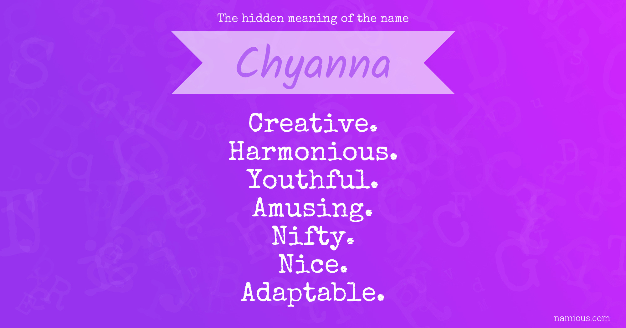 The hidden meaning of the name Chyanna